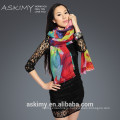 rainbow color 100% cashmere scarf